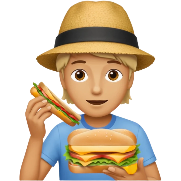 Create a person having lunch. emoji