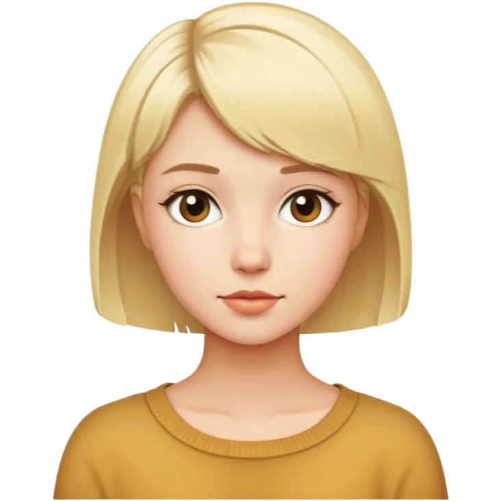 blonde girl with short hair emoji