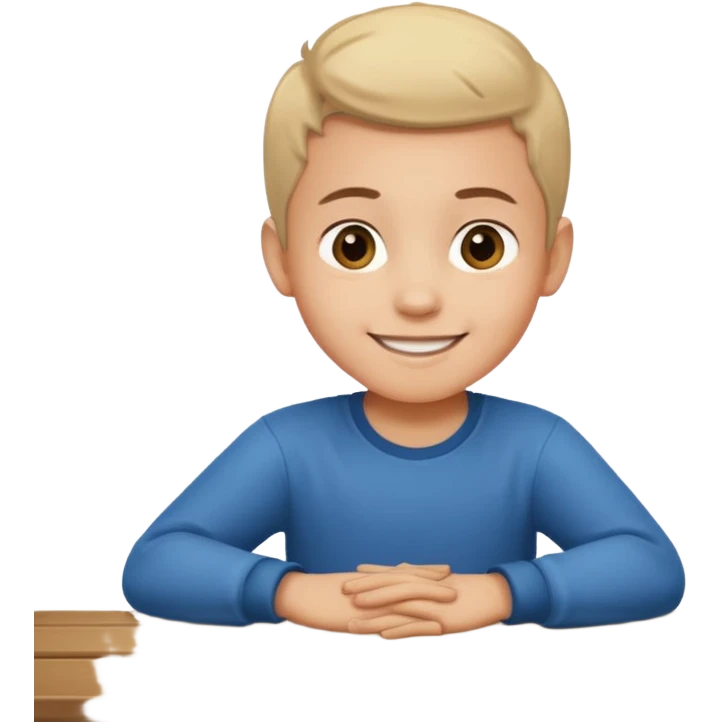 niño montado en una mesa encima de ella emoji