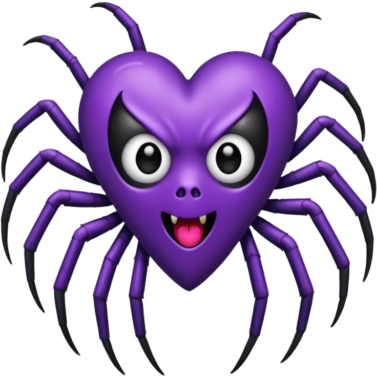 heart with purple gothic spider emoji