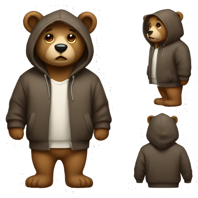 Bear with a hoodie  emoji