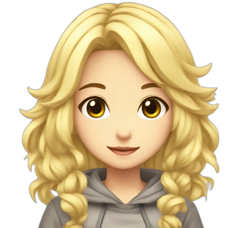 Anime girl cute blond emoji