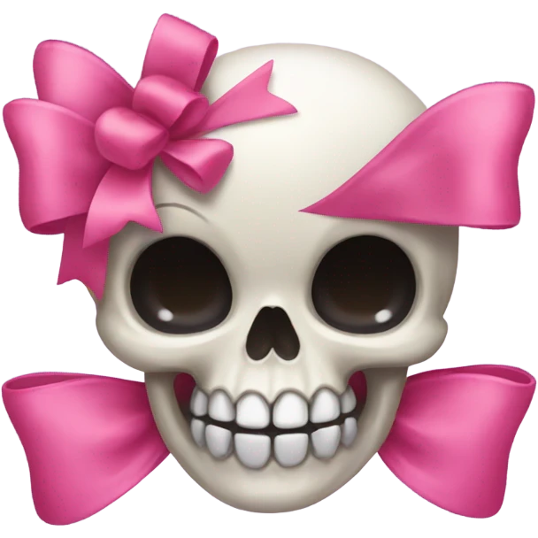 cute skull bow emoji