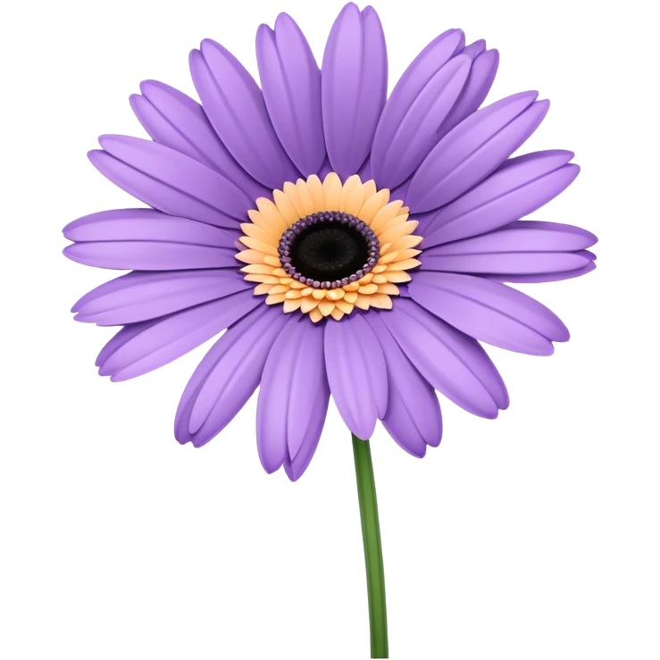 single Lavender Gerbera Daisy, straight stem emoji