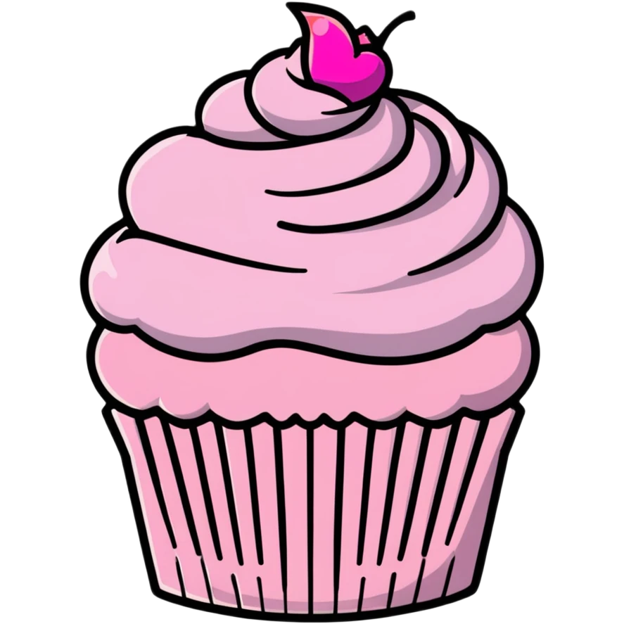cupcake with pink icing emoji