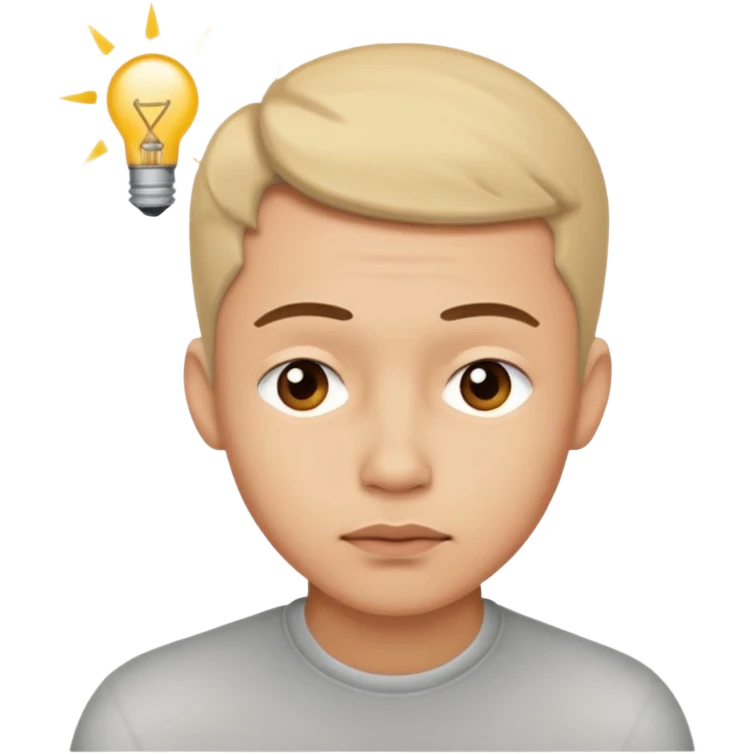 man in thinking pose looking top right up emoji