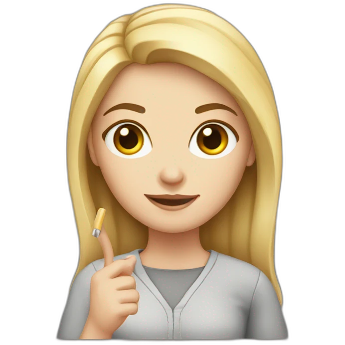 white girl with a pointer emoji