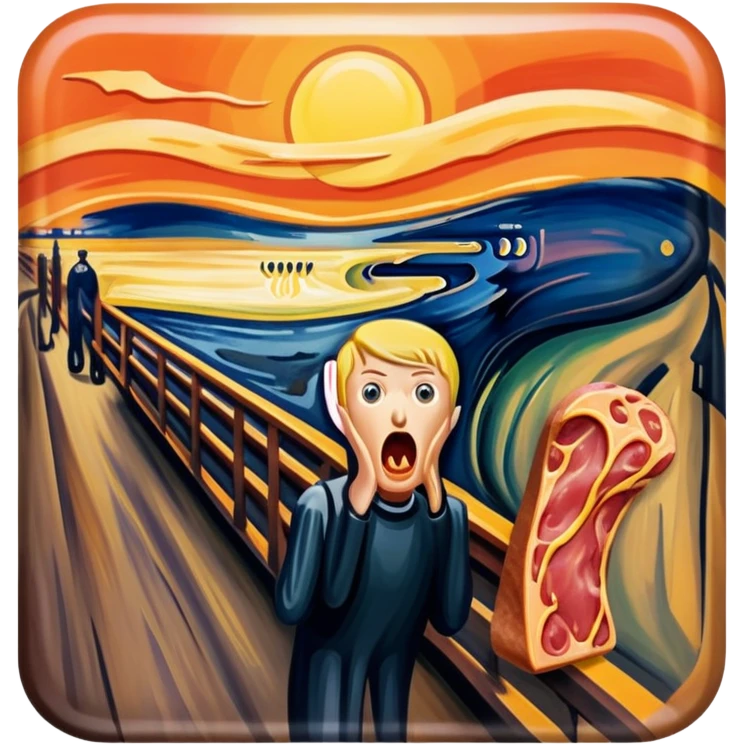 Edvard munch scream with SPAM MEAT landscape  emoji