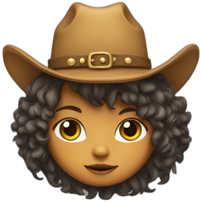 cowboy girl cat with alot of hair emoji