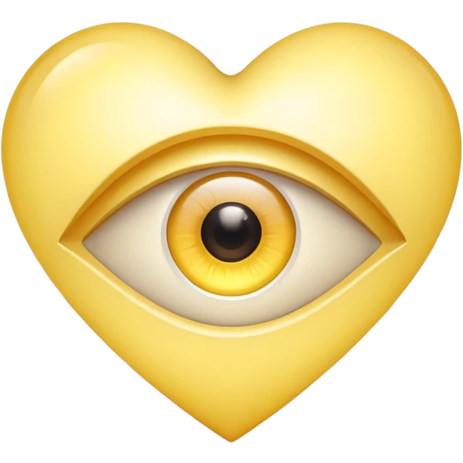 Eye inside light yellow heart emoji