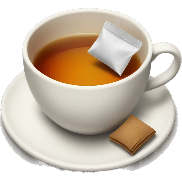 cup of tea cup on the platewith teabag next to it emoji