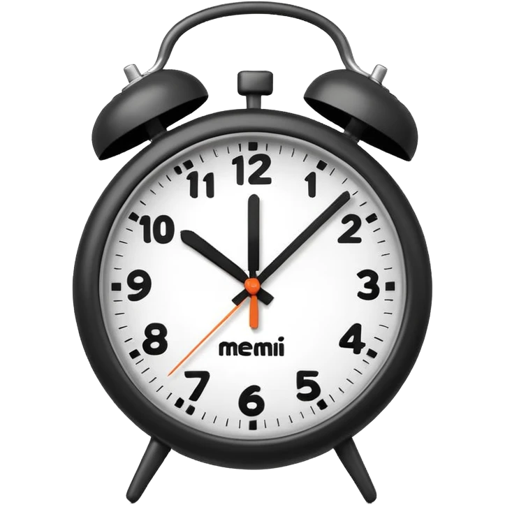 A 3D cartoon clock showing a few minutes before twelve, clean minimal background, Memoji-style. emoji