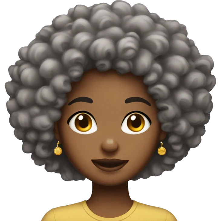 Curly afro girl  with earrings emoji