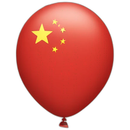 Red ballon,  China flag theme emoji