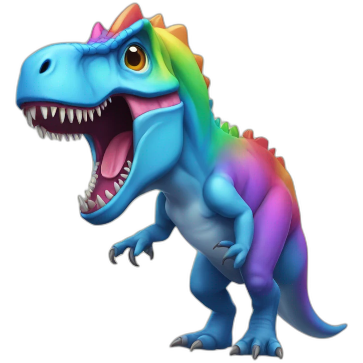 unicon-tyrannosaurus-rainbow emoji
