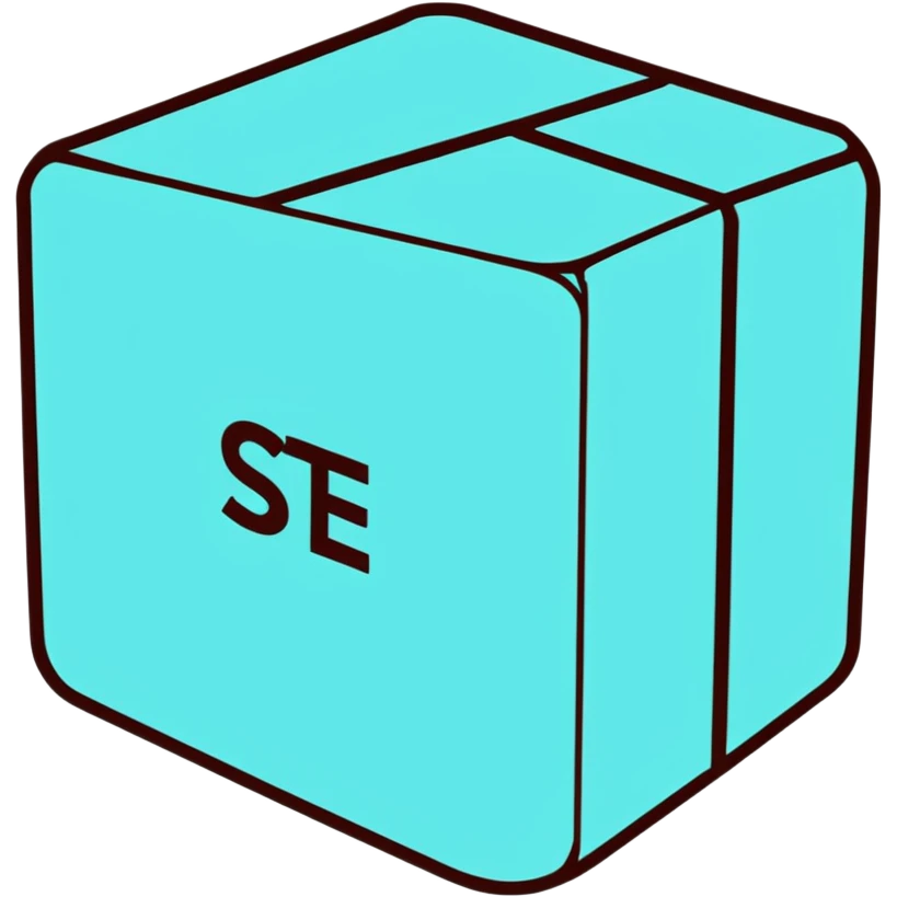 Cyan square with the word then emoji