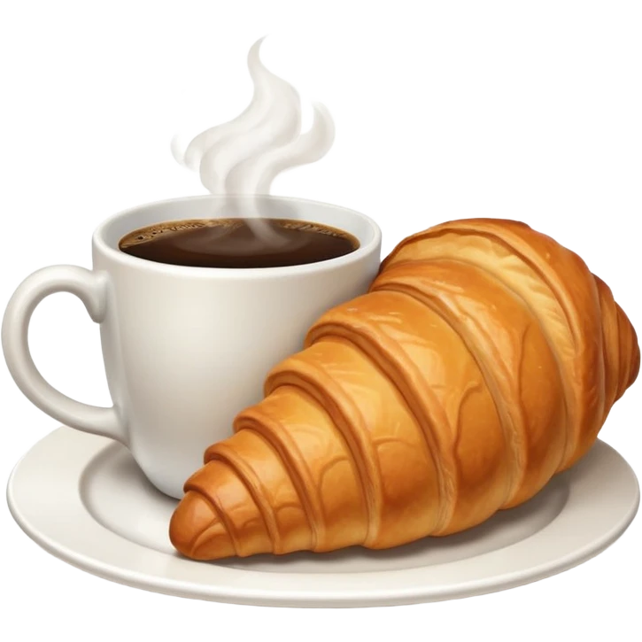 croissant and coffee cup together, symbolizing a café emoji