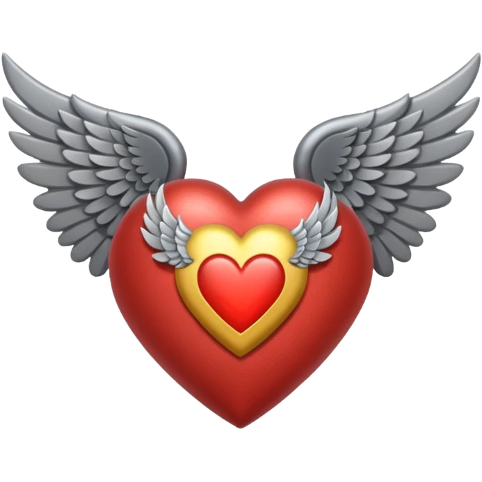 grisgray heart with wings  emoji