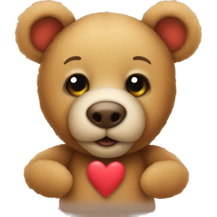 Teddy bear with heart emoji