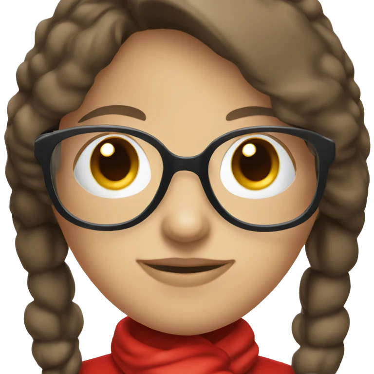 Female brunette Santa with blue eyes and glasses emoji