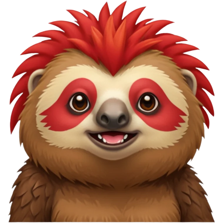 sloth with a red mohawk just the mohawk is red emoji