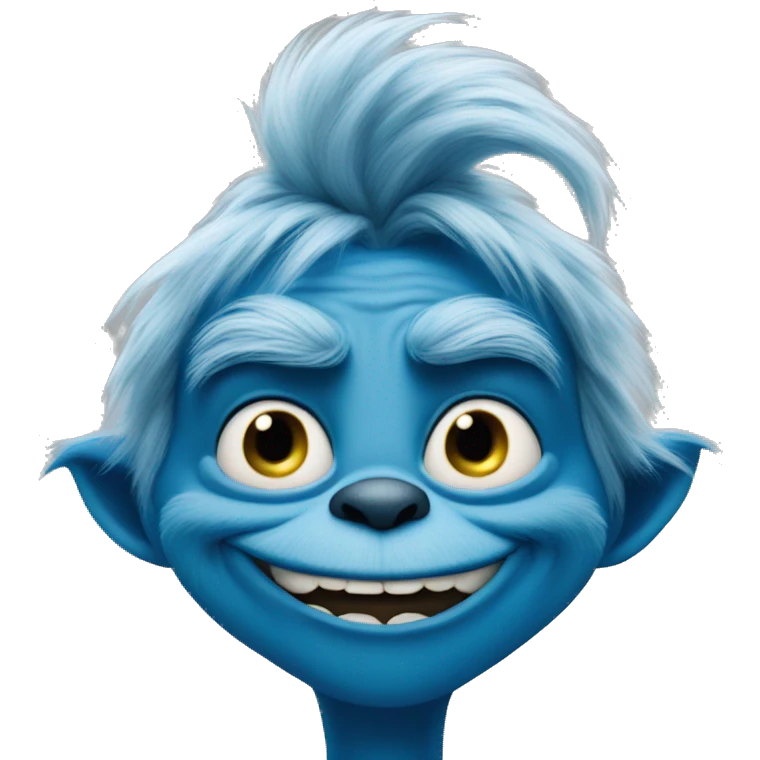 blue grinch smirking emoji