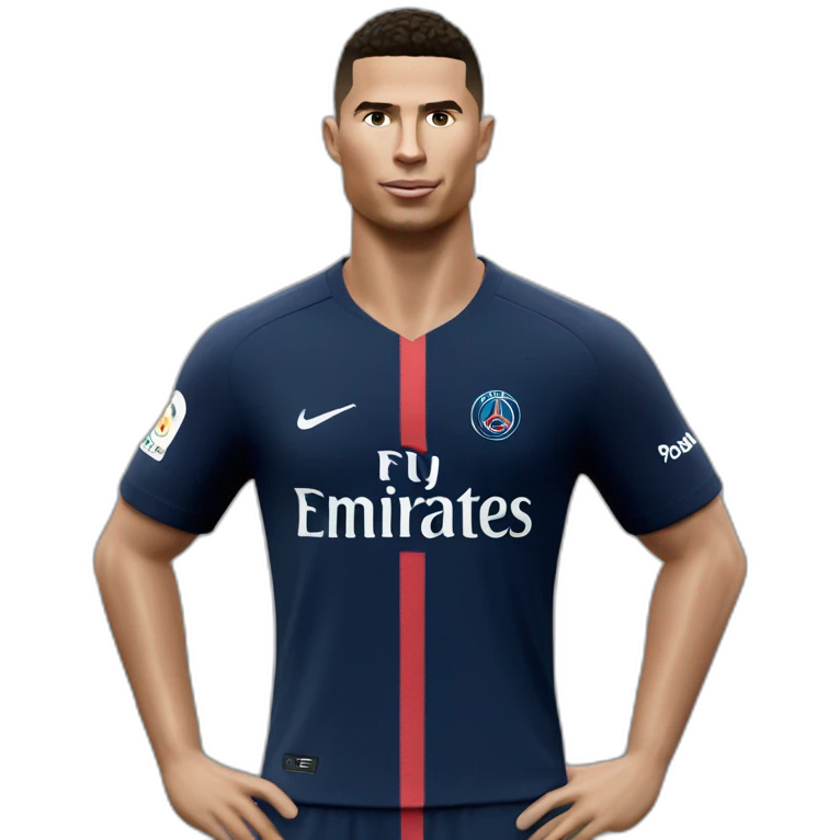 Ronaldo avec un maillot psg emoji