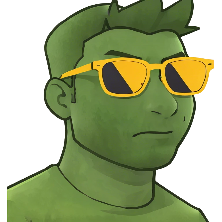 cool guy in yellow shirt emoji