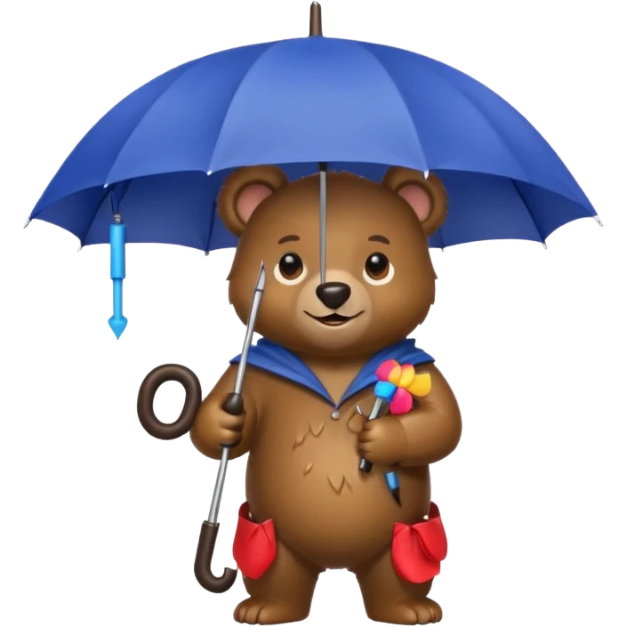 Bear with umbrella  emoji