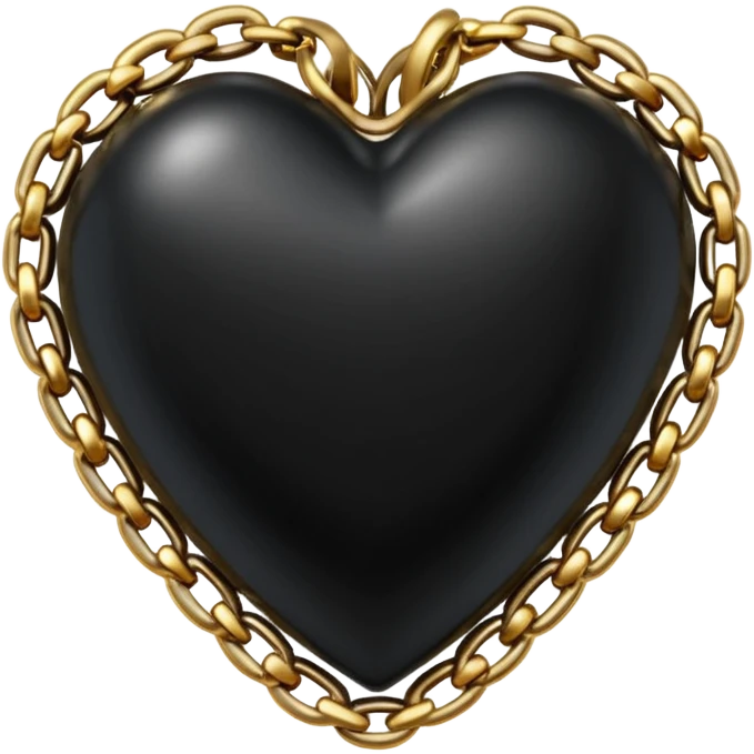 Black heart with golden warp chain  emoji