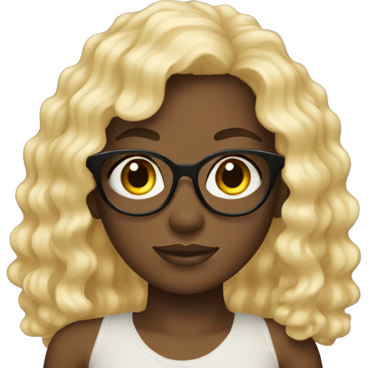 Black girl with beach curl blonde wig emoji