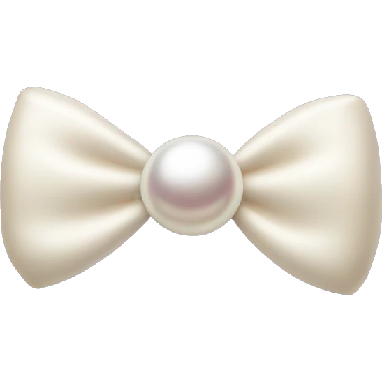 A creme bow with a pearl in the middle emoji