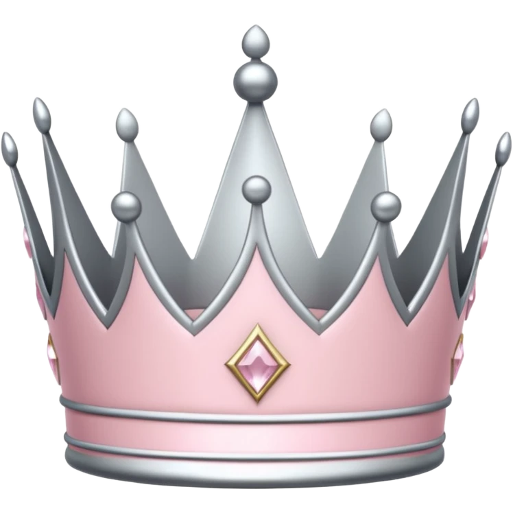 light pink and silver crown emoji