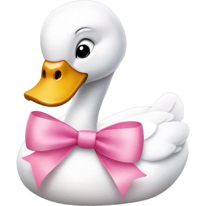 pink swan with a pink bow emoji