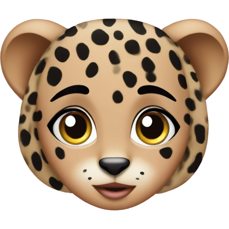 Pink and black cheetah print diva emoji