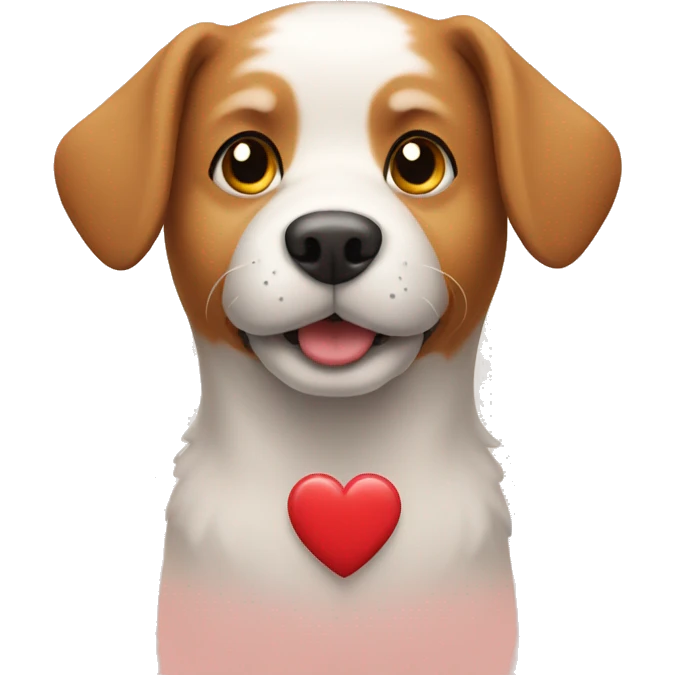 Dog with heart emoji
