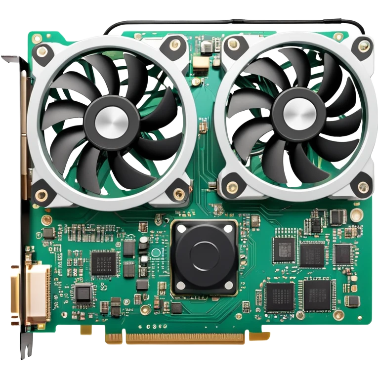 computer graphics card, GPU with fans and circuit board emoji