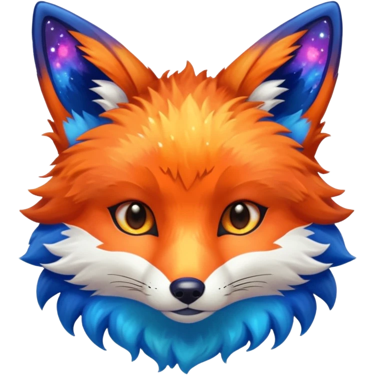a galaxy print fox emoji