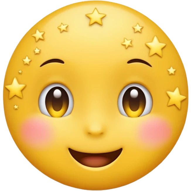 yellow emoji with starry eyes blushing emoji