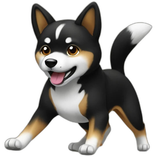 dancing-black-shibainu emoji