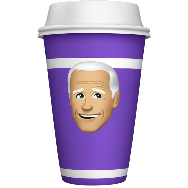joe biden holding a purple drink in a white foam cup emoji