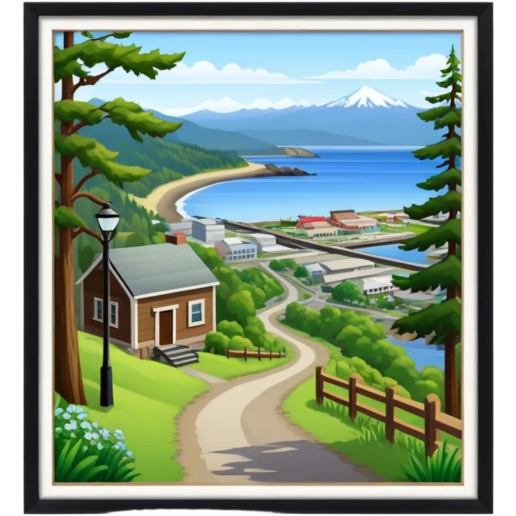 Port Angeles Washington town and walking trail emoji