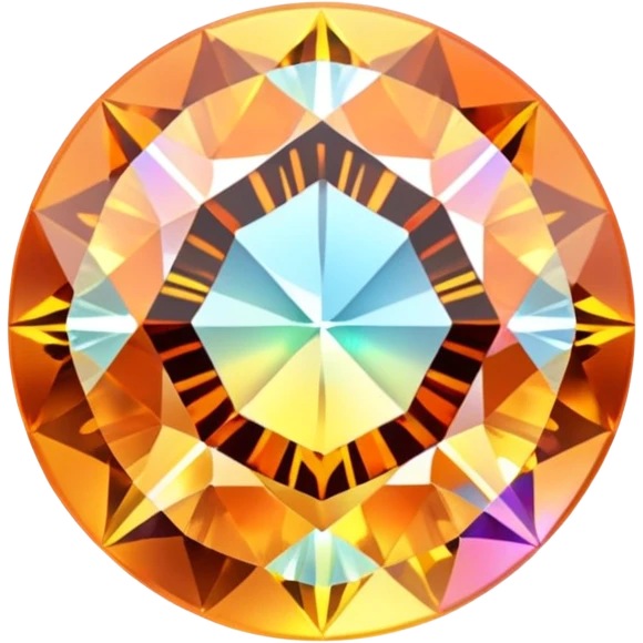 extra close-up round cut azotic topaz gemstone with holographic effect and elegant silver metal accent emoji