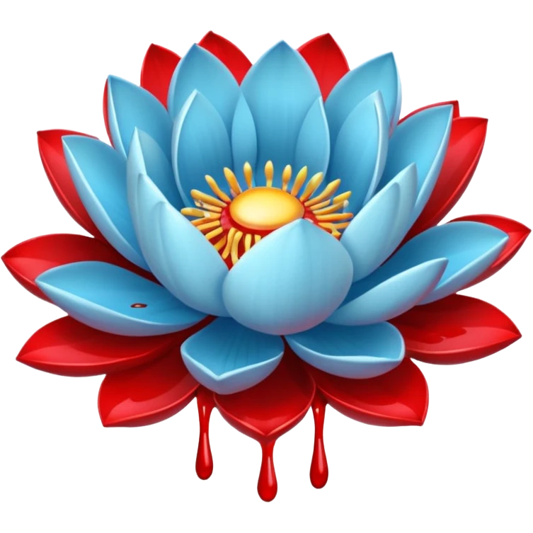light blue lotus flower spilling wblood emoji