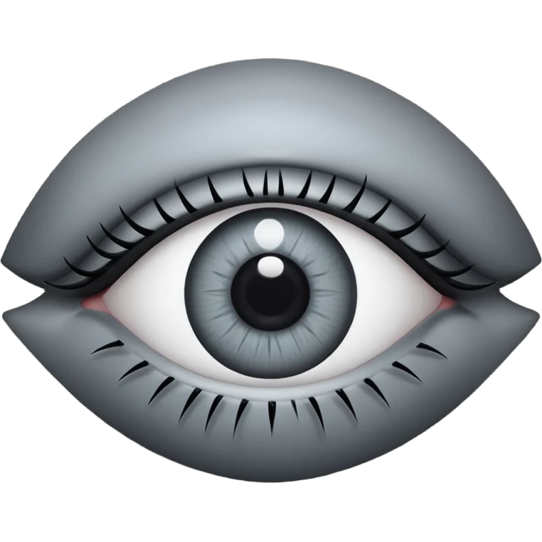 Minimal emoji, gothic futuristic eye, cold grey sclera, the pupil is fully replaced by a solid black number 8 eight, occult cyber aesthetic, sharp clean lines, flat emoji design, centered, transparent background emoji