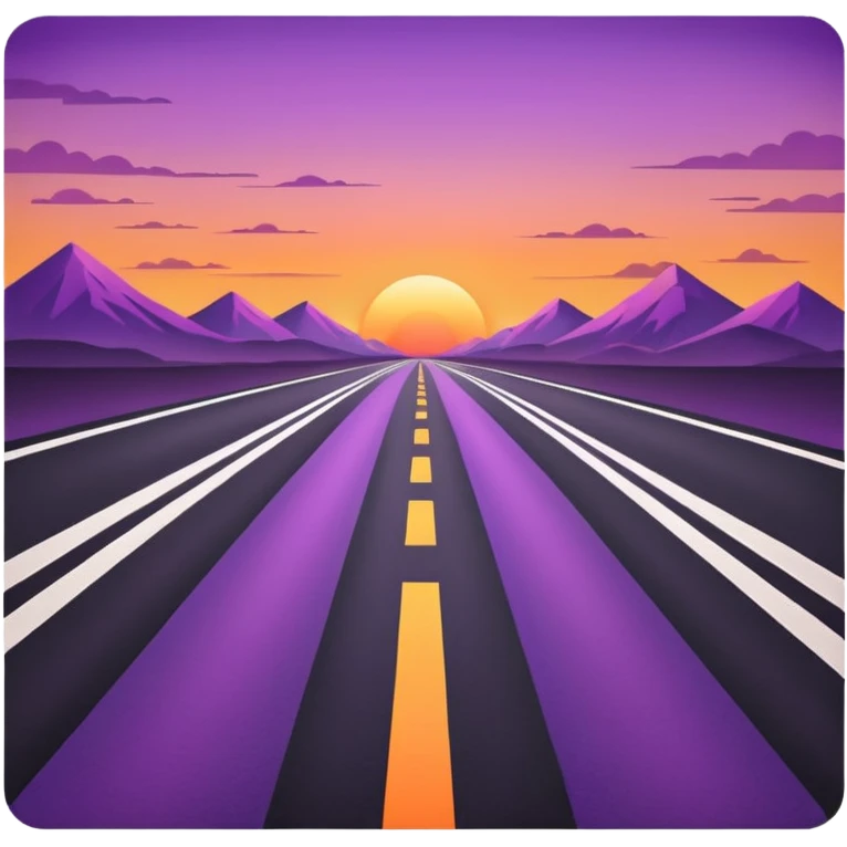 road with sunset emoji