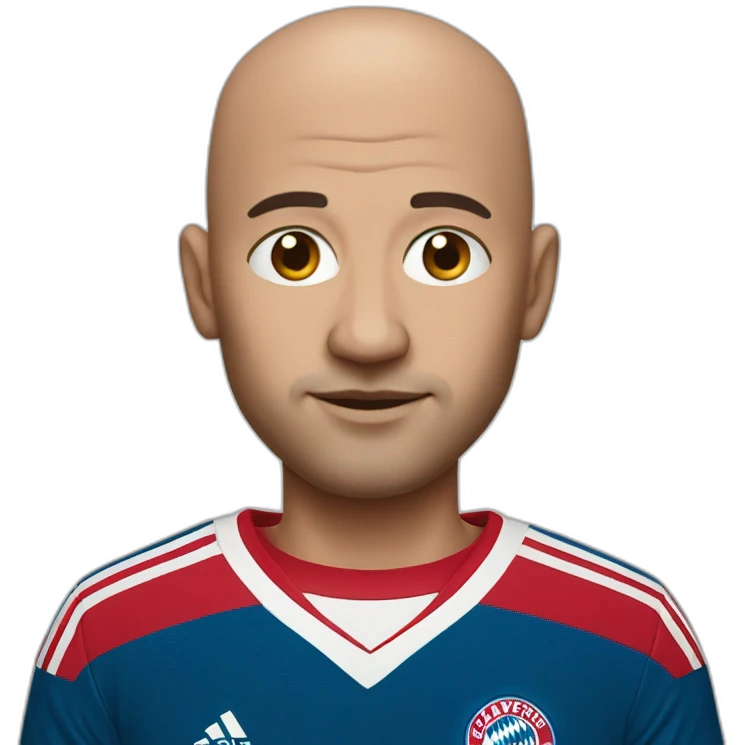 Bald guy with Bayern Munich jersey emoji