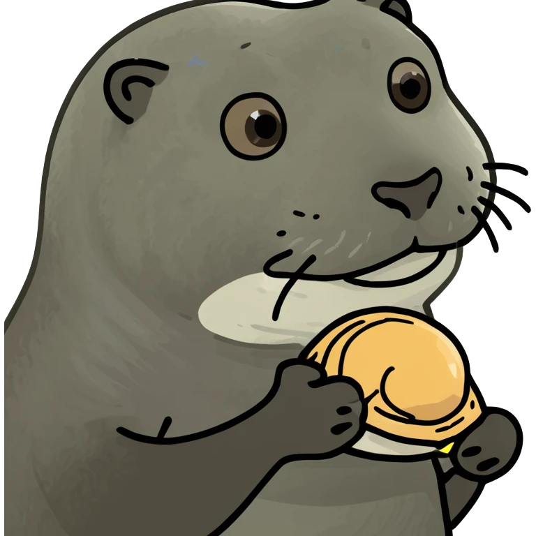 sea otter holding a shell  emoji