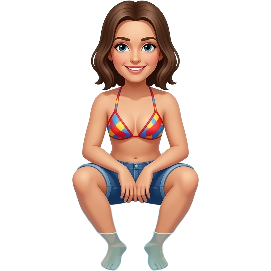 Pessoa sentada a beira da piscina emoji