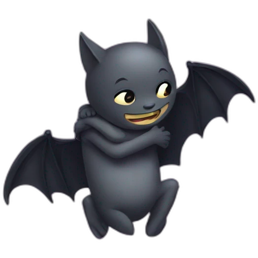 Bat hug emoji